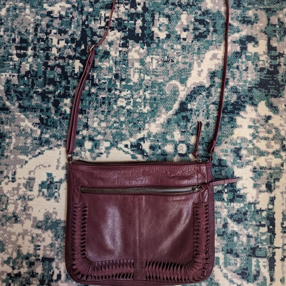 🎀 2/$15 Day & Mood Burgundy Leather Crossbody Purse - Picture 12 of 13